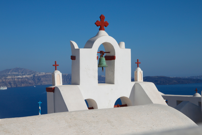 Church bells in Oia Santorini Greece