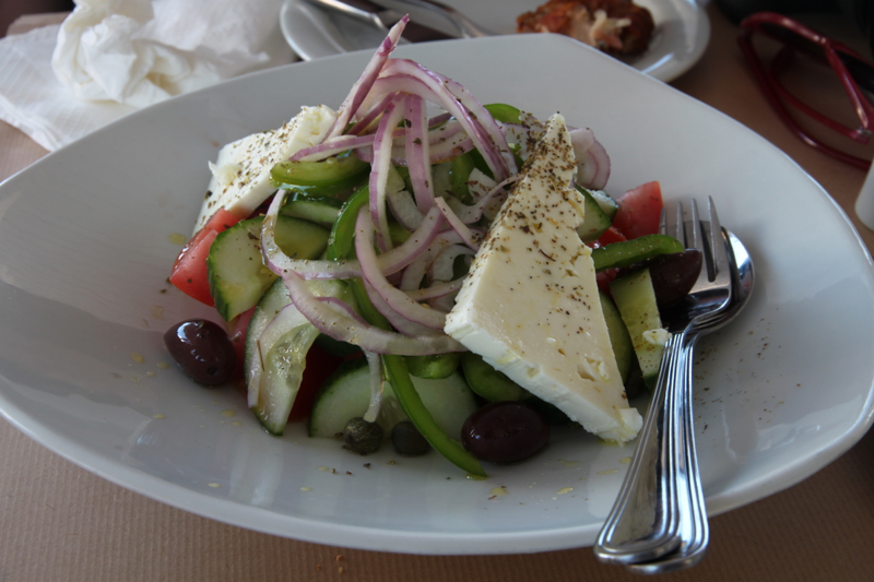 Greek salad on Santorini